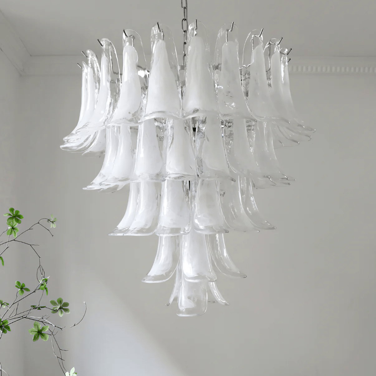 Celiian Chandelier Murano Glass Petals Vintage