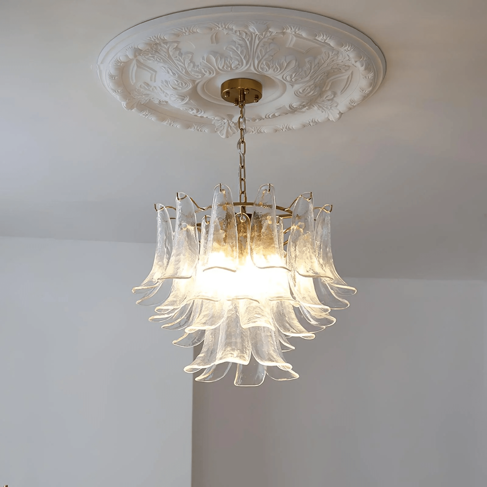 Celiian Chandelier Murano Glass Petals Vintage