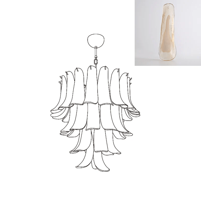 Celiian Chandelier Murano Glass Petals Vintage