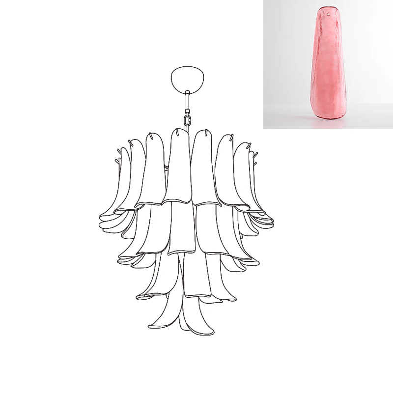 Celiian Chandelier Murano Glass Petals Vintage