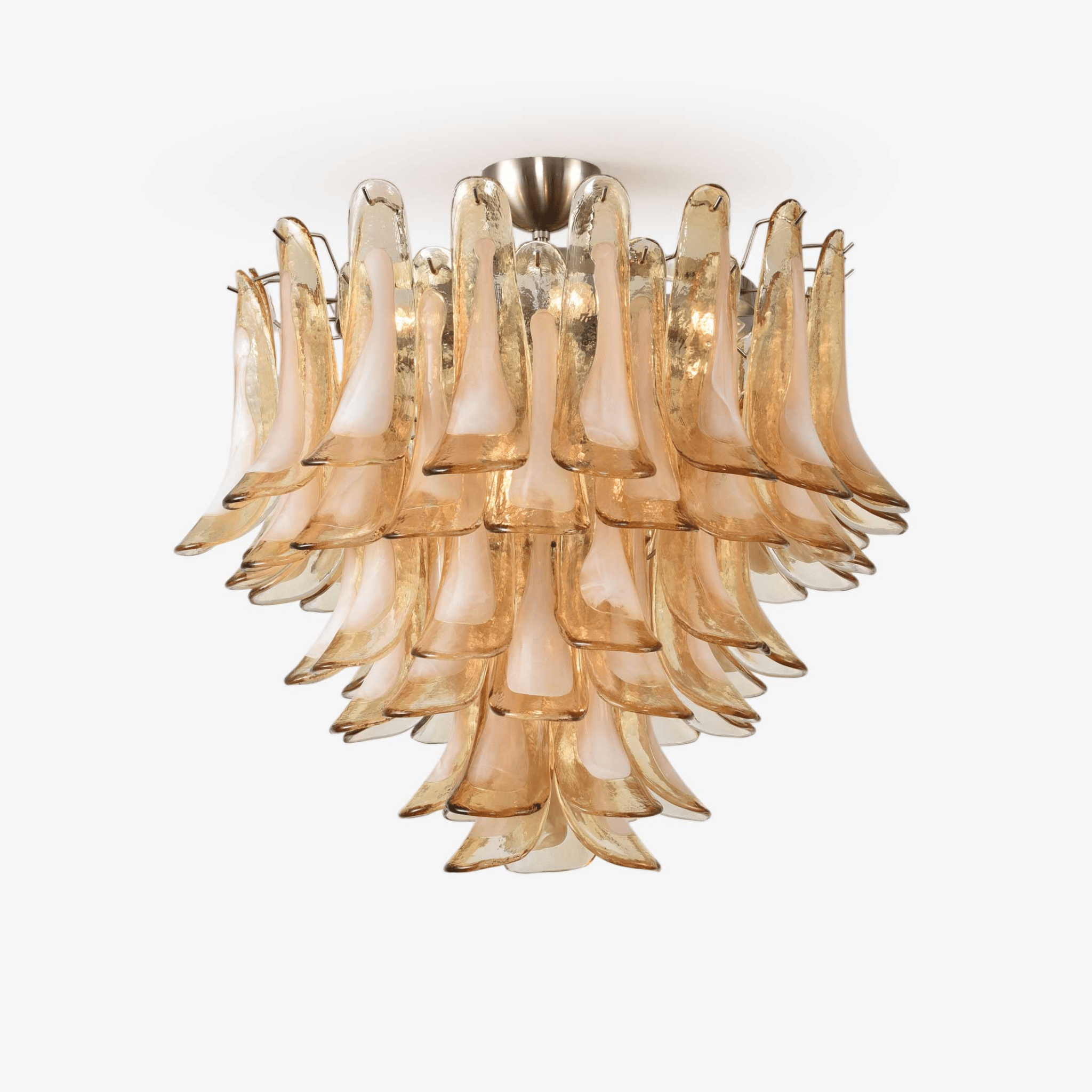Celelise Ceiling Lamp Amber Petal Glass Layered Vintage