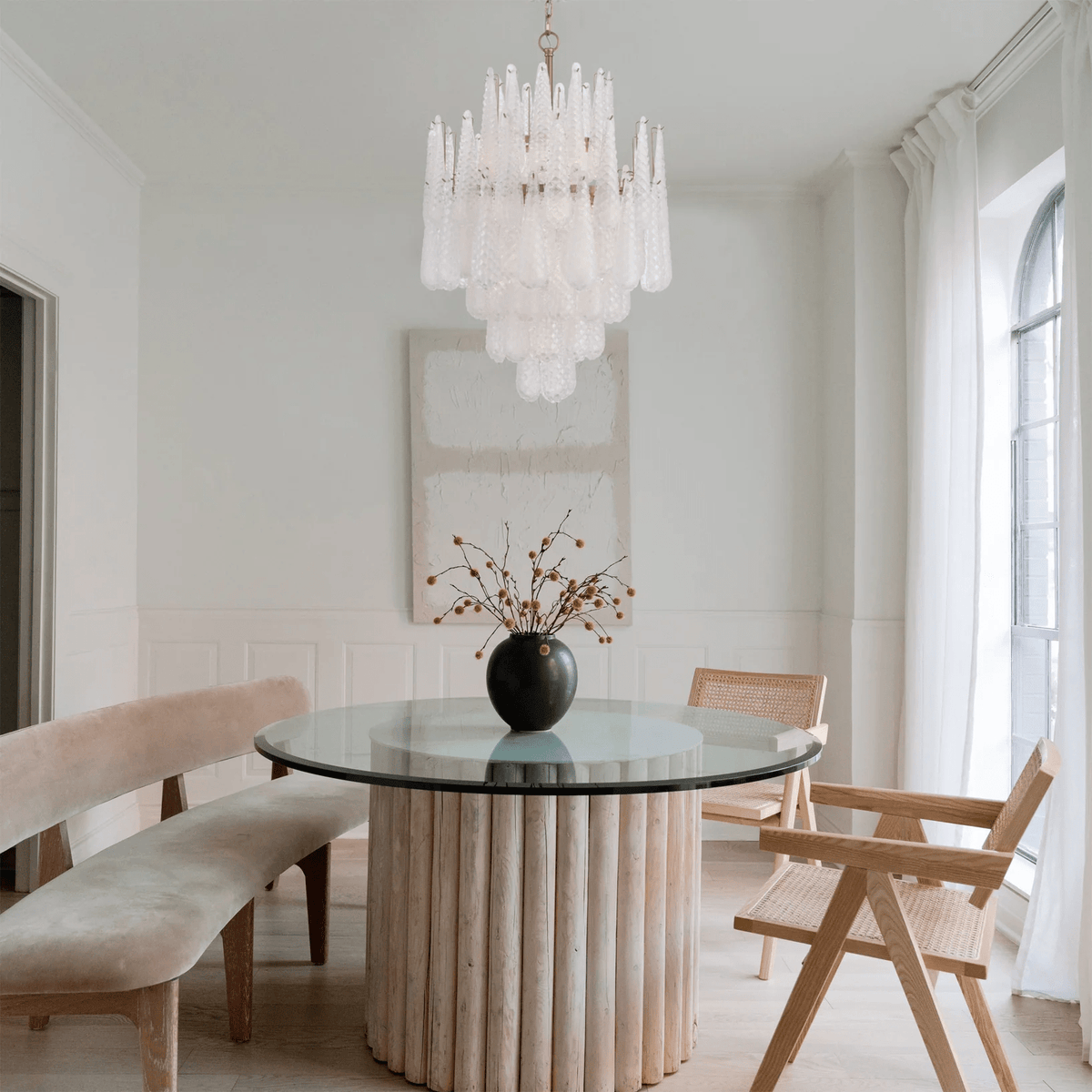 Velorian Chandelier Drop Textured Glass Elegant