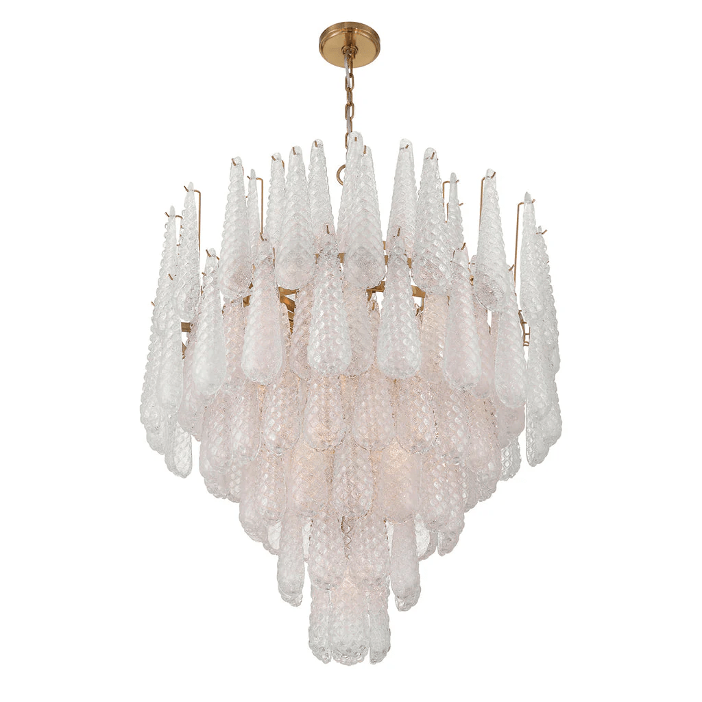 Velorian Chandelier Drop Textured Glass Elegant