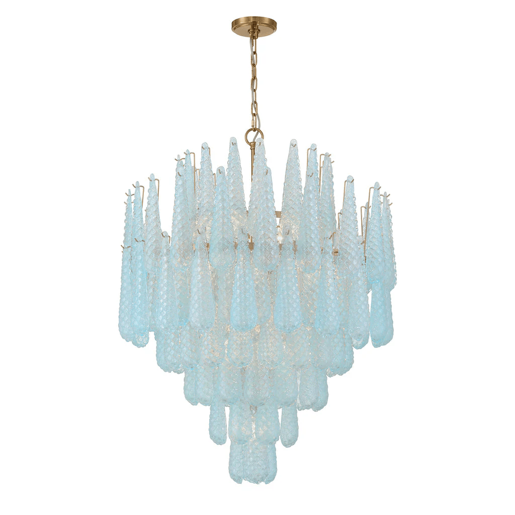 Velorian Chandelier Drop Textured Glass Elegant