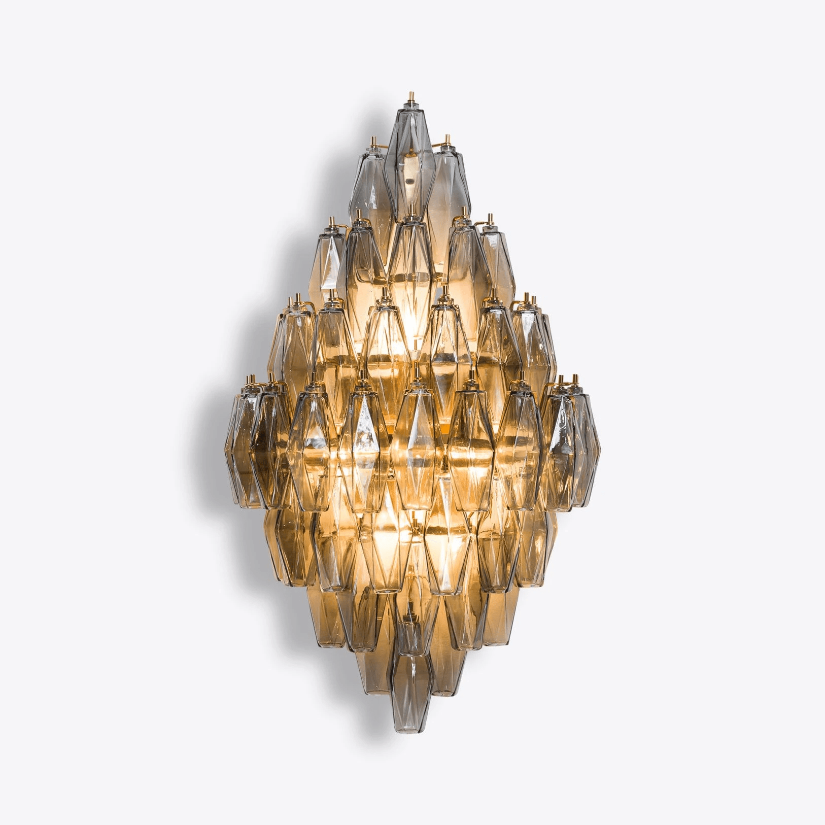 Zara Wall Light Amber Diamond Polyhedron Vintage