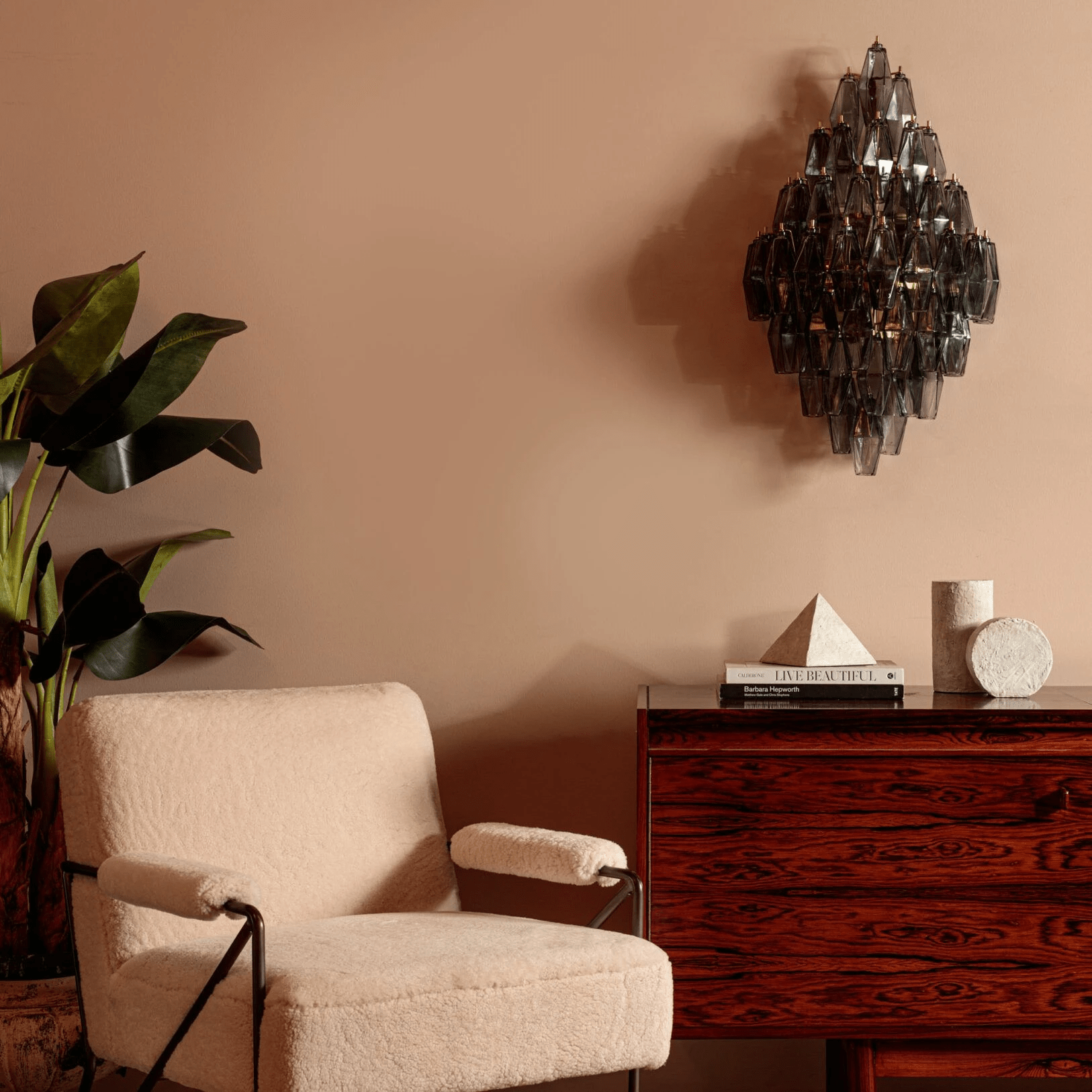 Zara Wall Light Amber Diamond Polyhedron Vintage
