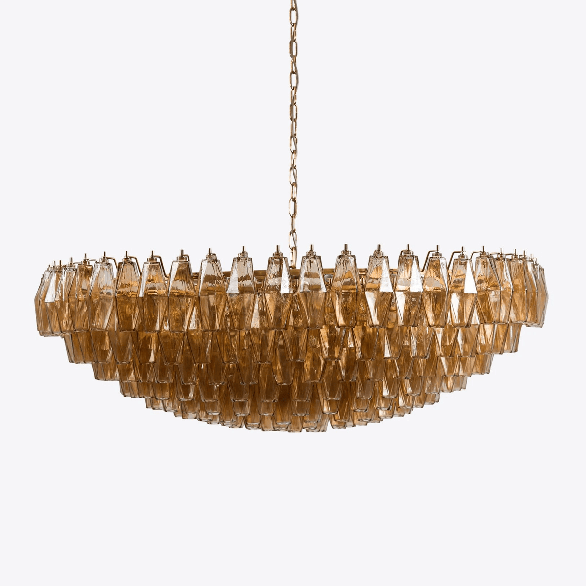 Celinora Chandelier Tiered Amber Glass Vintage
