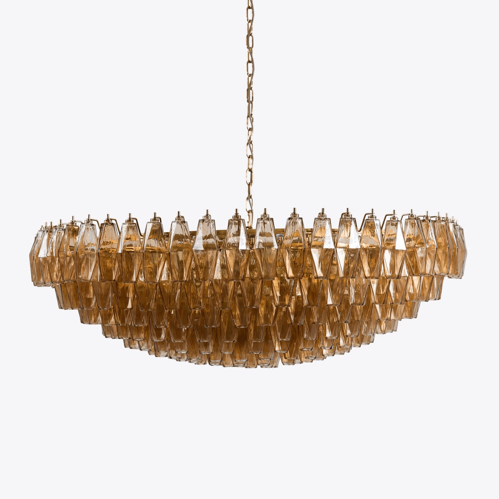 Celinora Chandelier Tiered Amber Glass Vintage