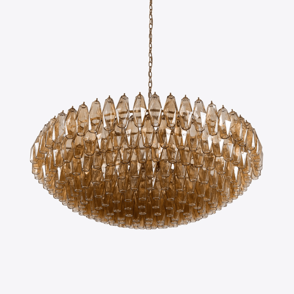 Celinora Chandelier Tiered Amber Glass Vintage