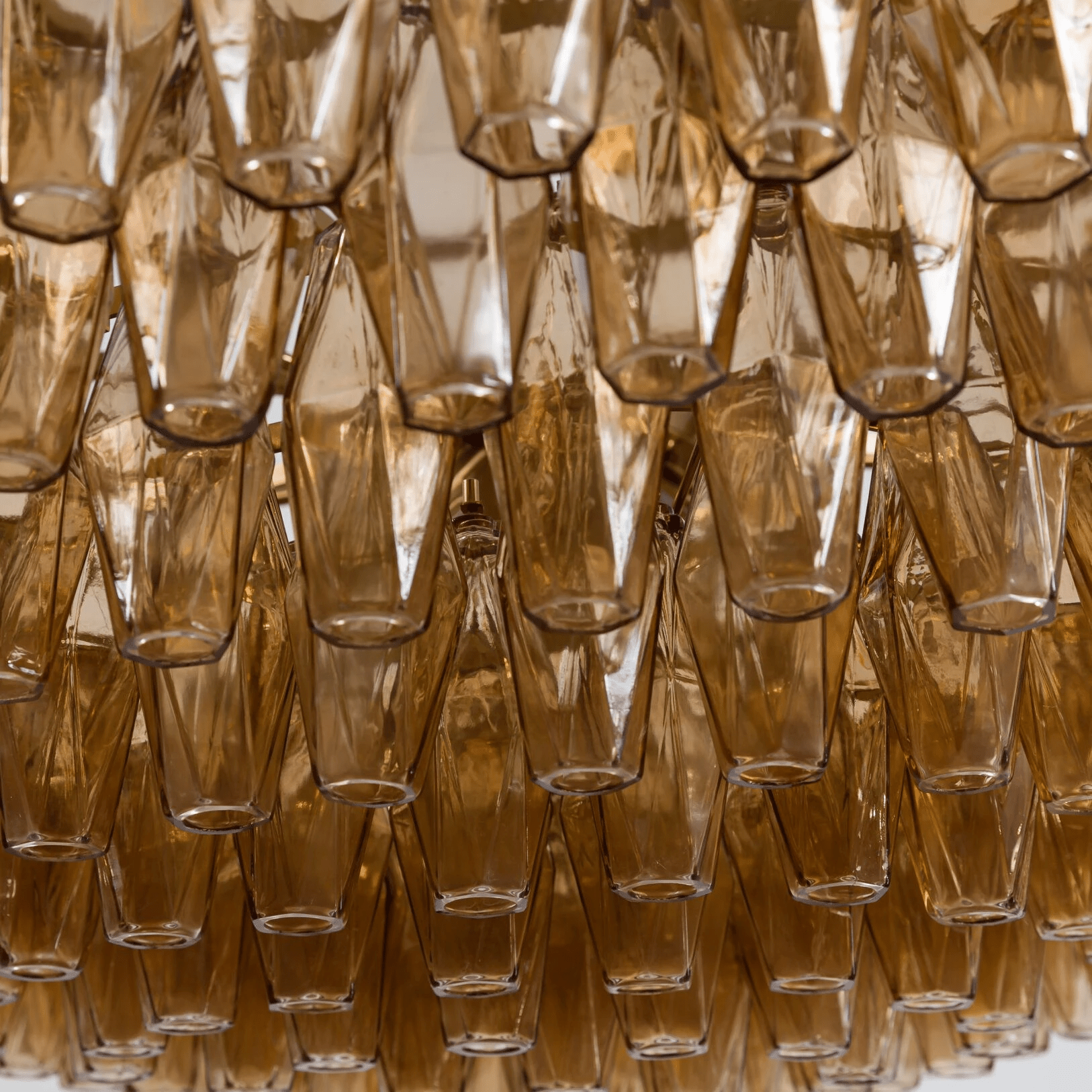 Celinora Chandelier Tiered Amber Glass Vintage
