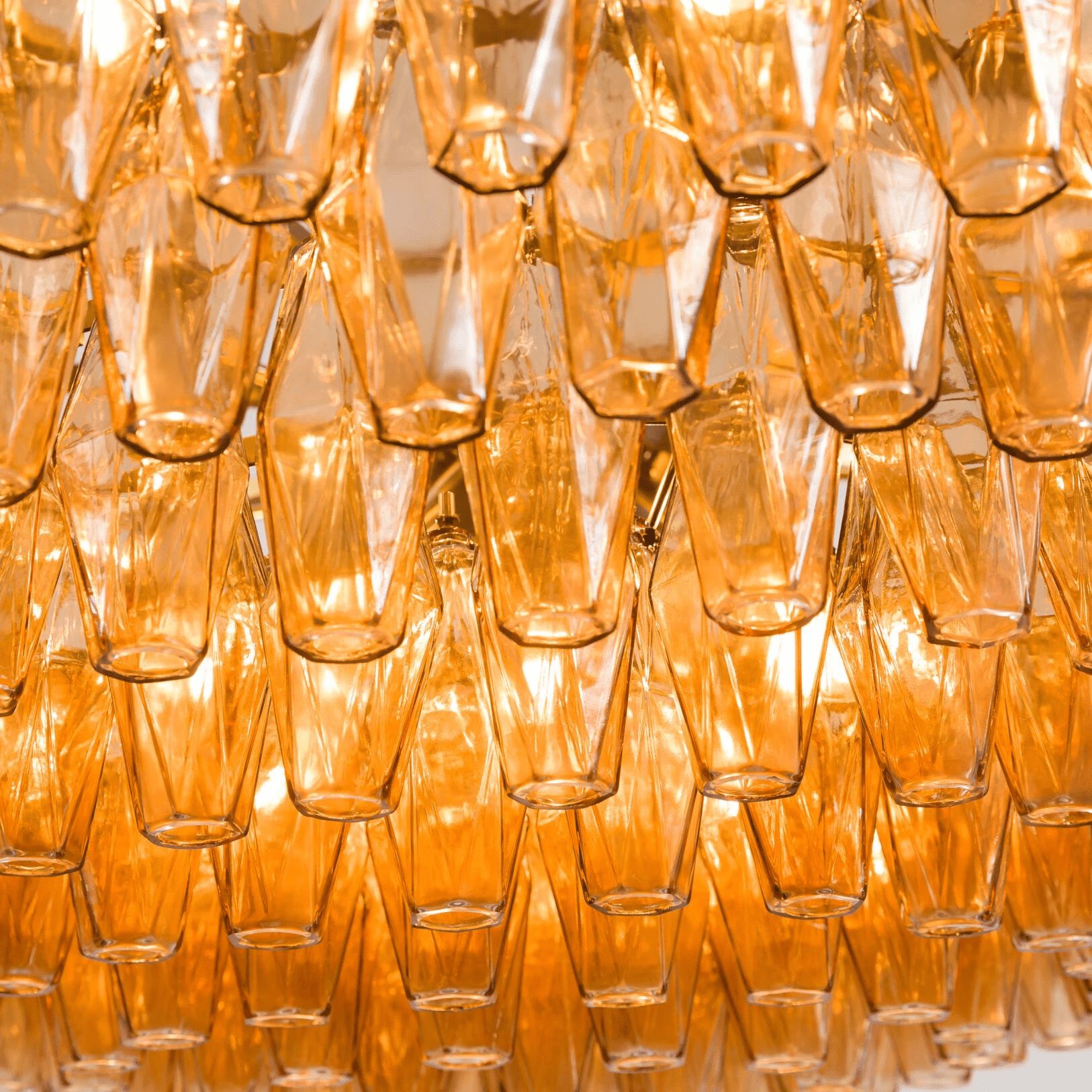 Celinora Chandelier Tiered Amber Glass Vintage