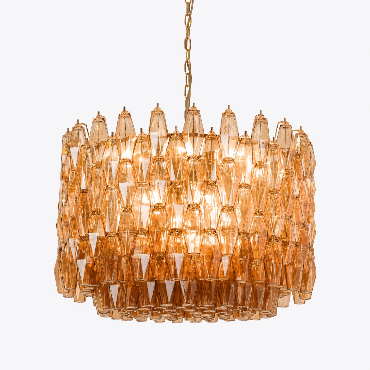 Celenella Chandelier Drum Amber Glass Elegant