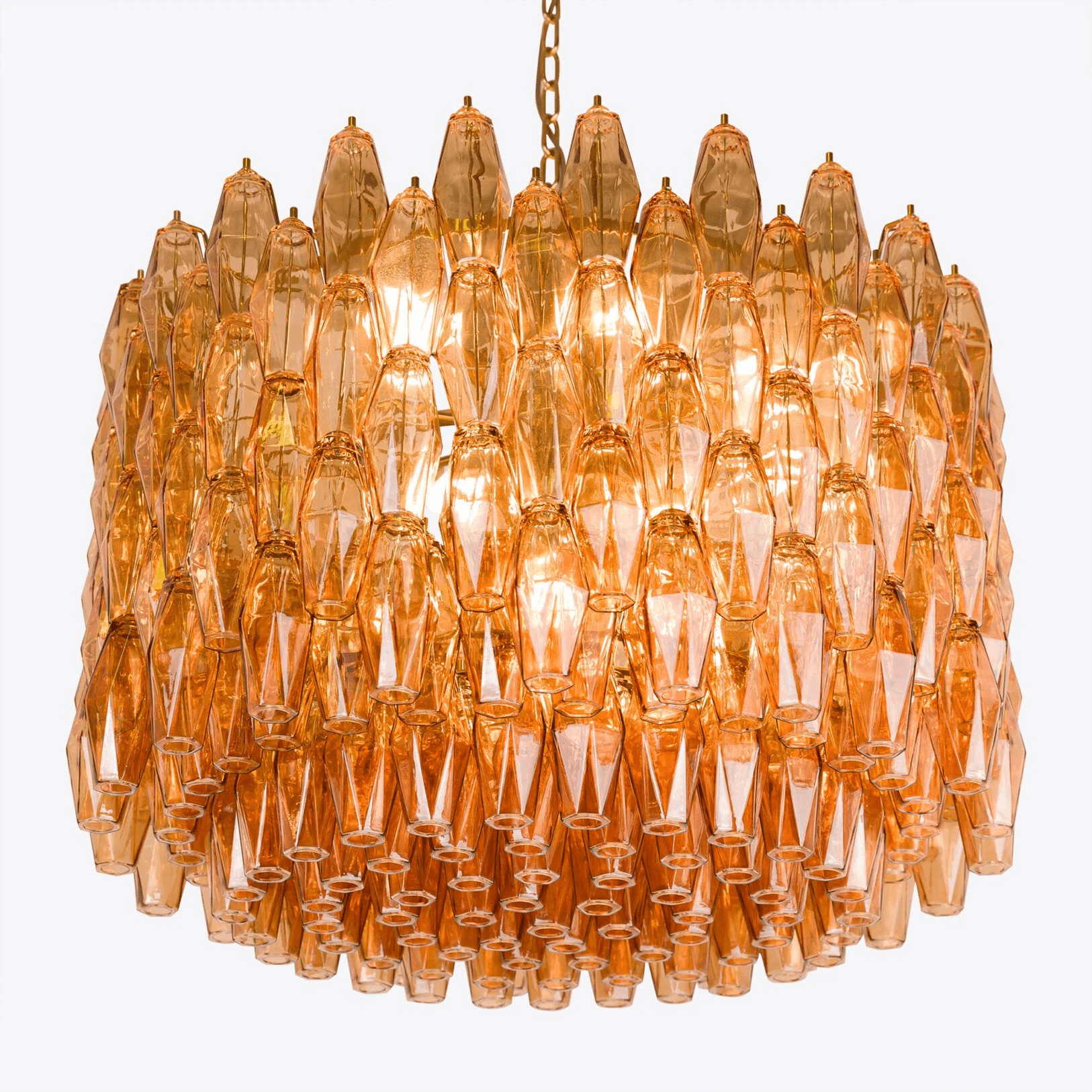 Celenella Chandelier Drum Amber Glass Elegant