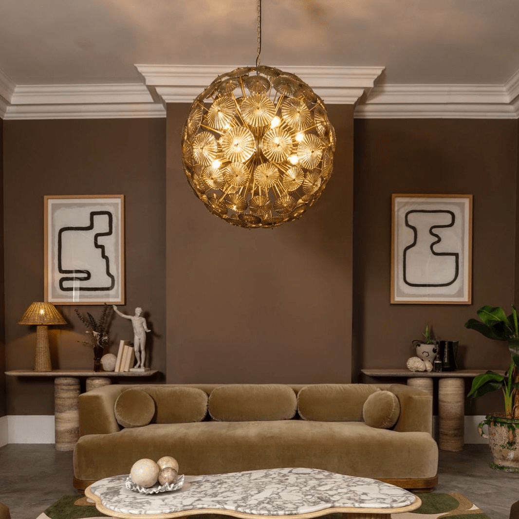 Celararia Chandelier Sputnik Dandelion Burst Glass