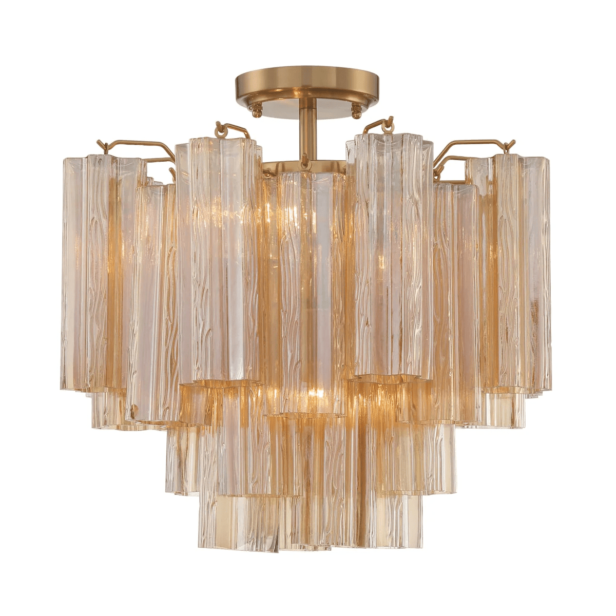 Eirerise Ceiling Lamp Clear Murano Glass Tubular Handblown