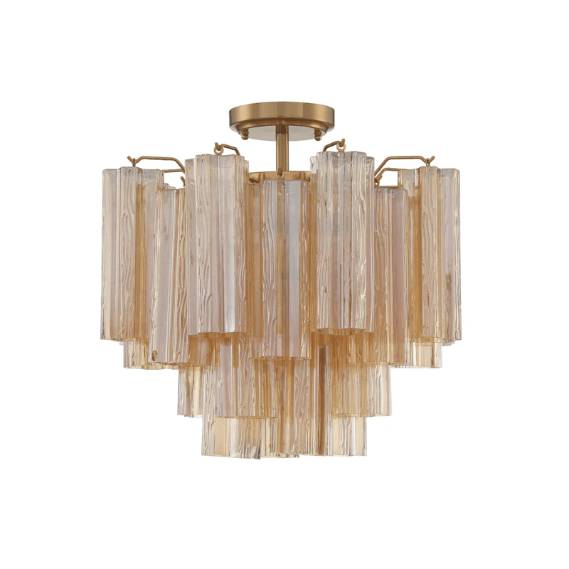 Eirerise Ceiling Lamp Clear Murano Glass Tubular Handblown