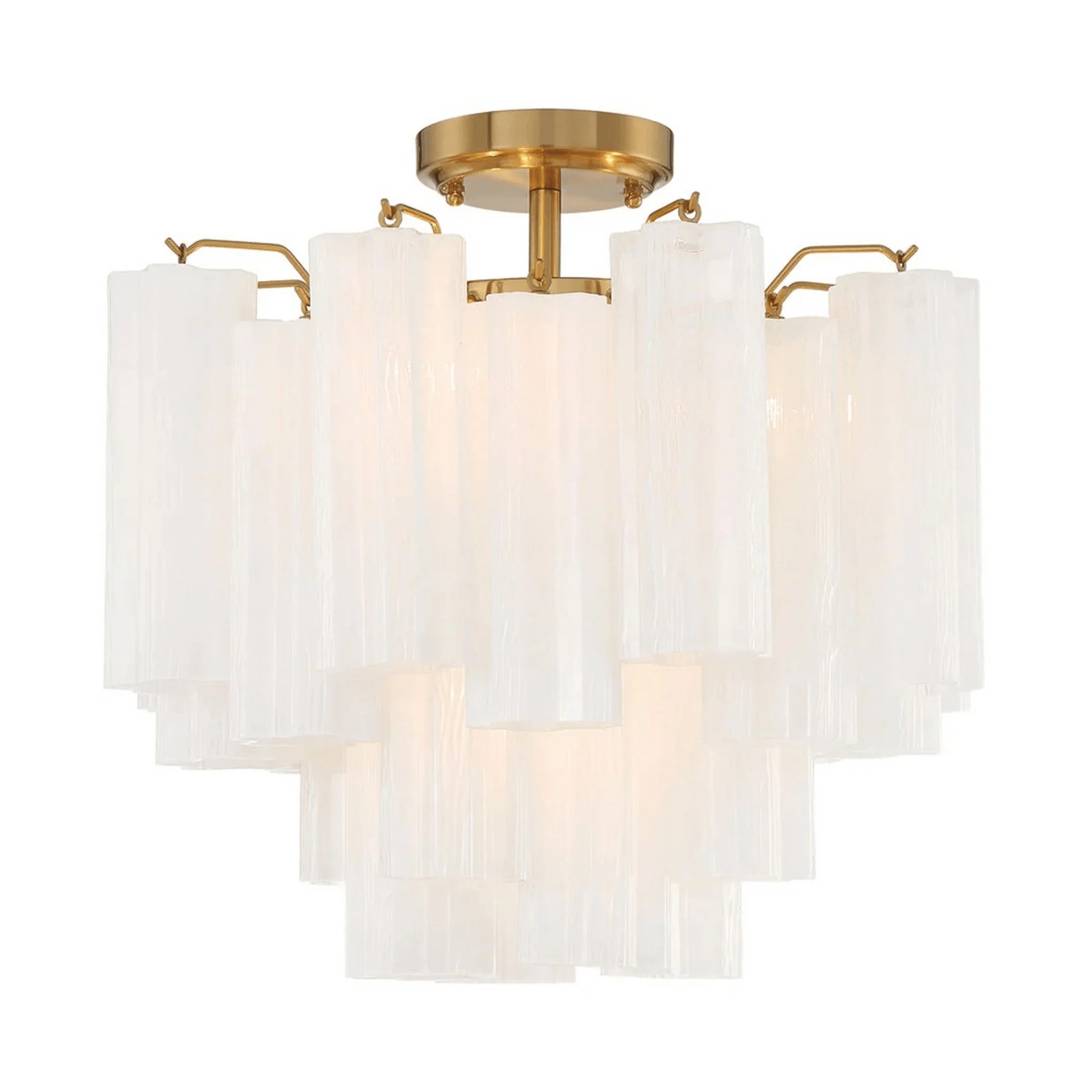 Eirerise Ceiling Lamp Clear Murano Glass Tubular Handblown