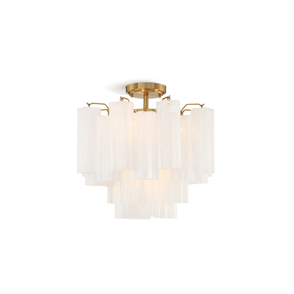 Eirerise Ceiling Lamp Clear Murano Glass Tubular Handblown