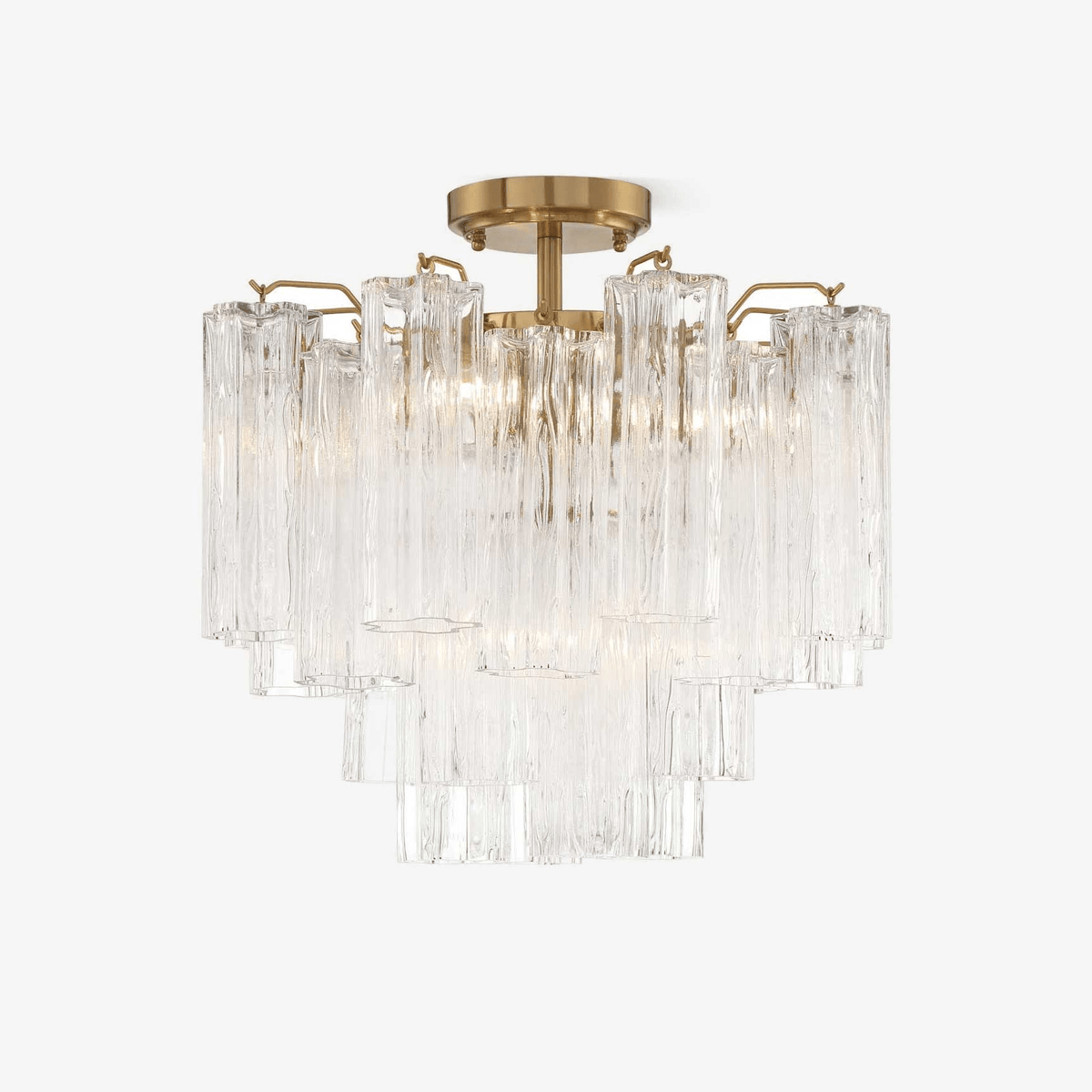 Eirerise Ceiling Lamp Clear Murano Glass Tubular Handblown