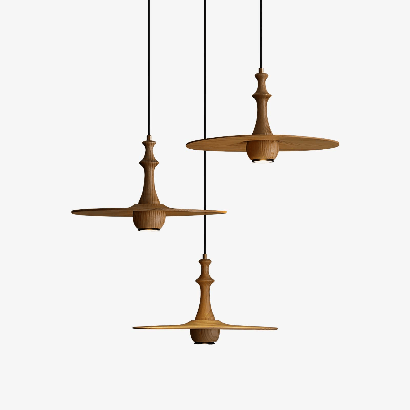 Spindle Wooden Spin Pendant Light