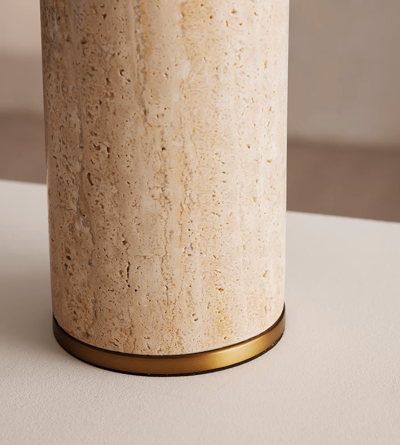 Vonoryra Cylindrical Travertine Table Lamp