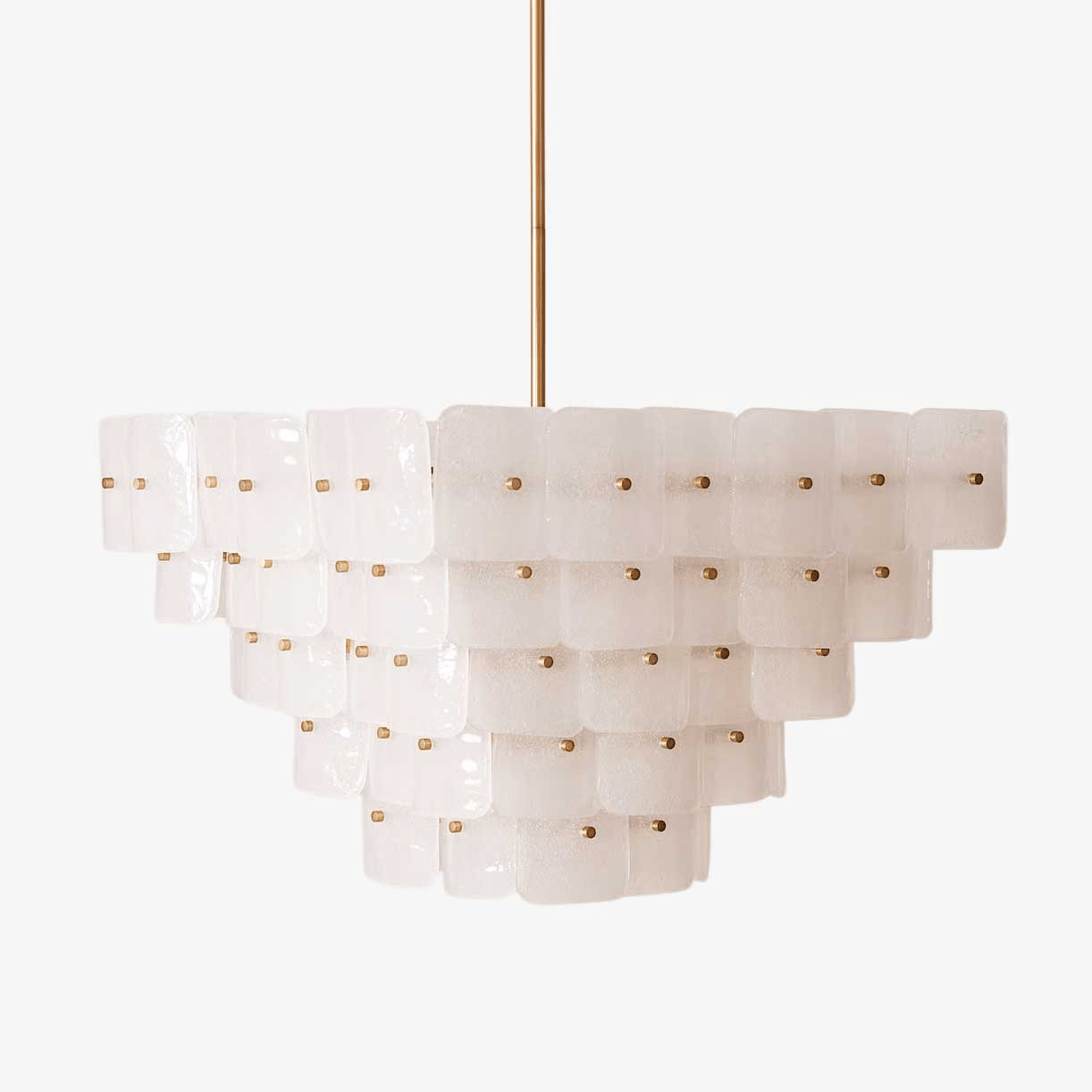 Eiriora Chandelier White Frosted Glass Geometric Tiered