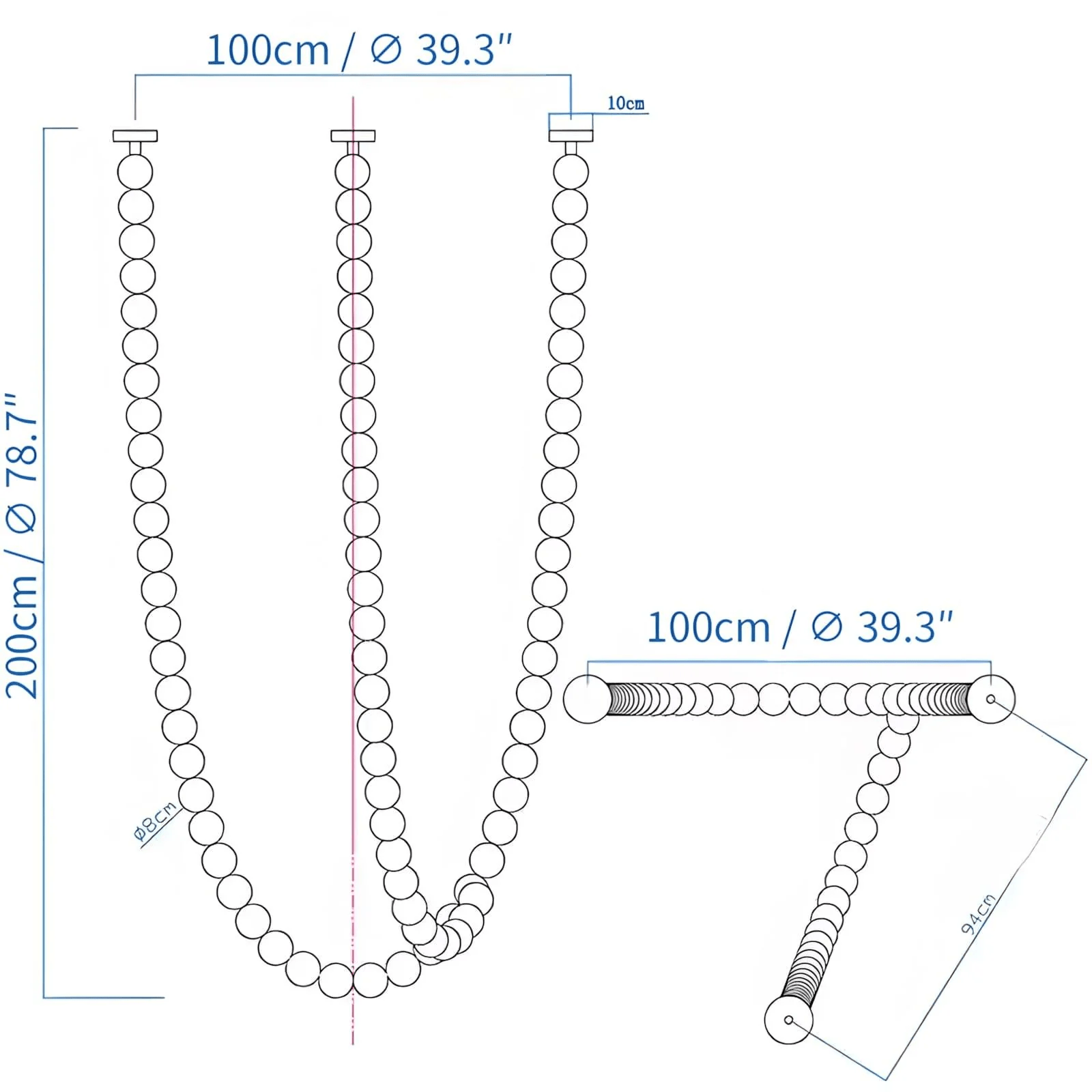 PearlCascade Glass Bead Chandelier