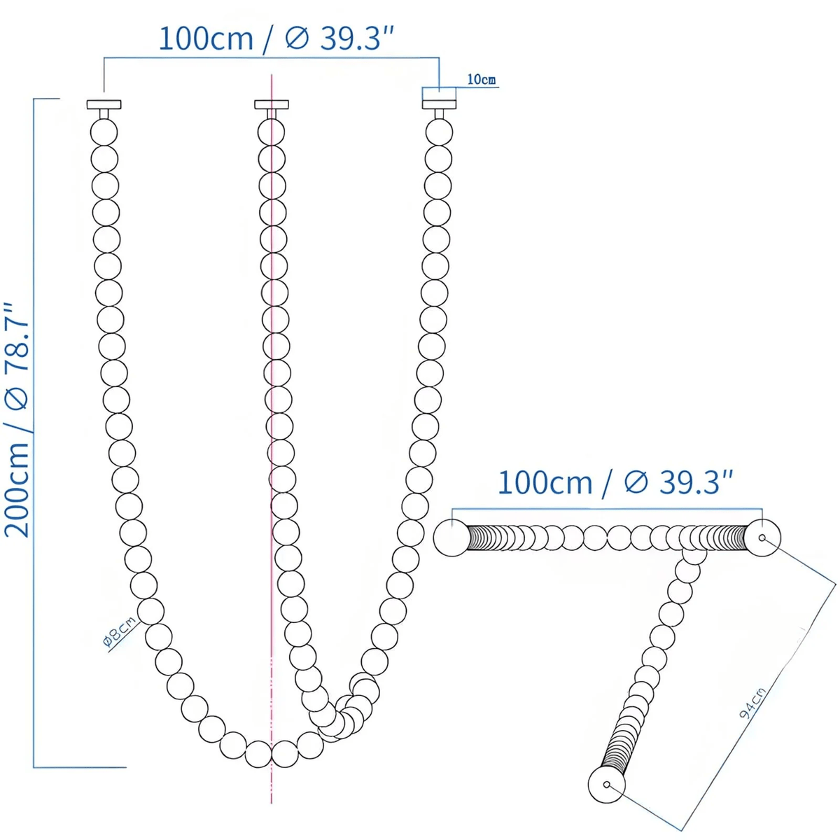PearlCascade Glass Bead Chandelier
