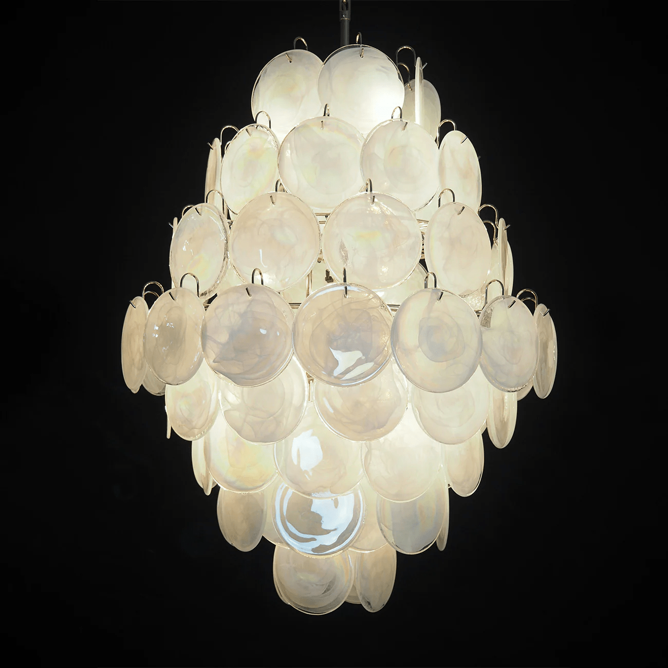 Eirarine Chandelier Pink Murano Glass Handblown Discs