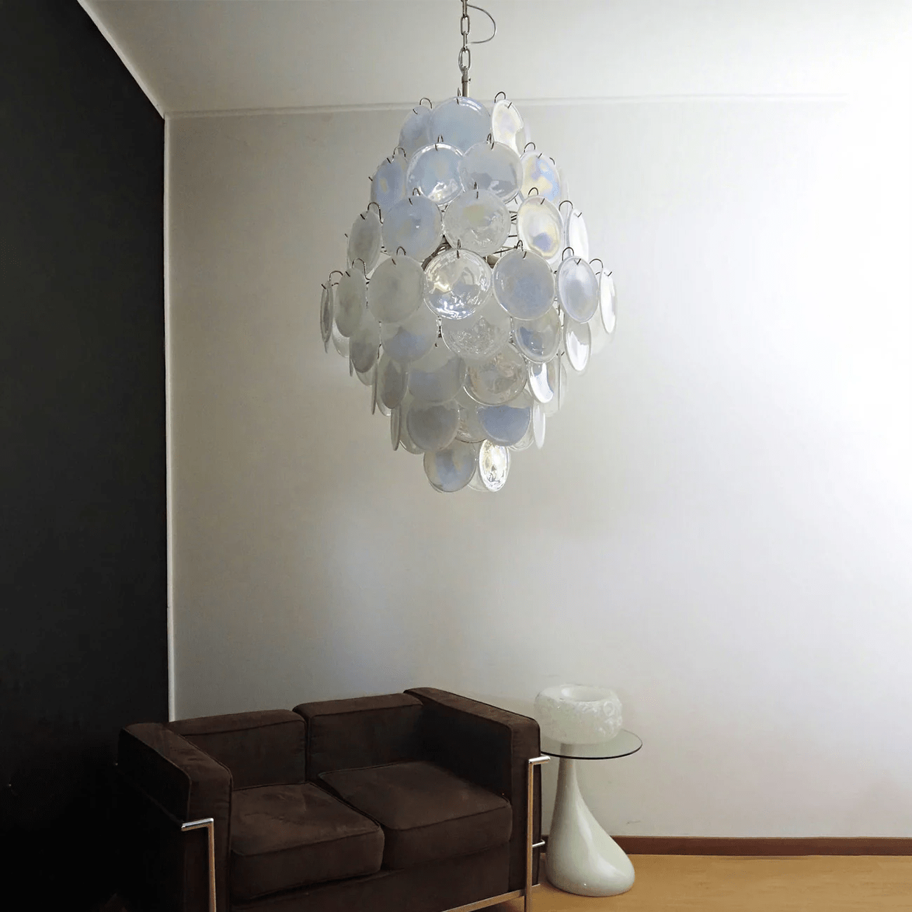 Eirarine Chandelier Pink Murano Glass Handblown Discs