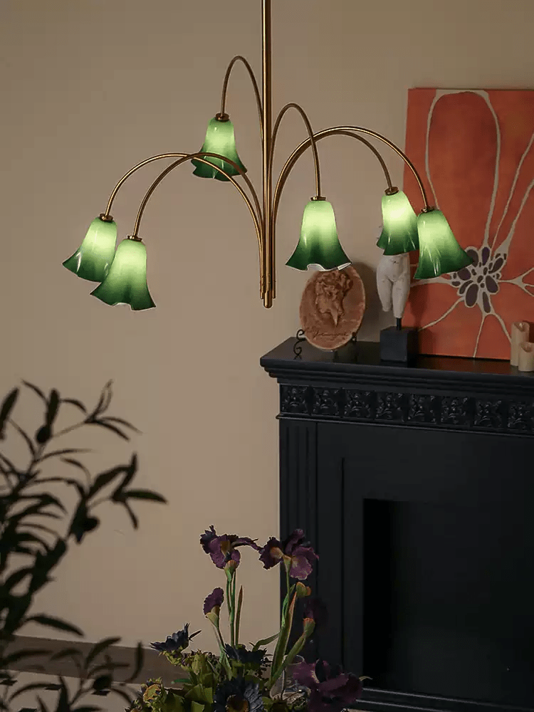 EmeraldBell Glass Pendant Chandelier