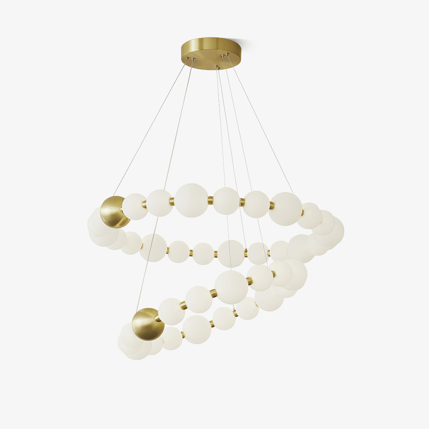Cetalan Elegance Art Pearls Plastic Chandelier - Neutral Decor