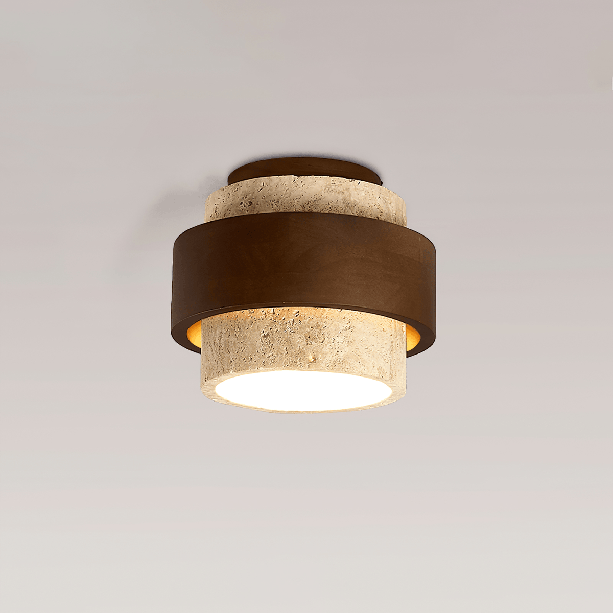 Perra Layered Ring Travertine Ceiling Light