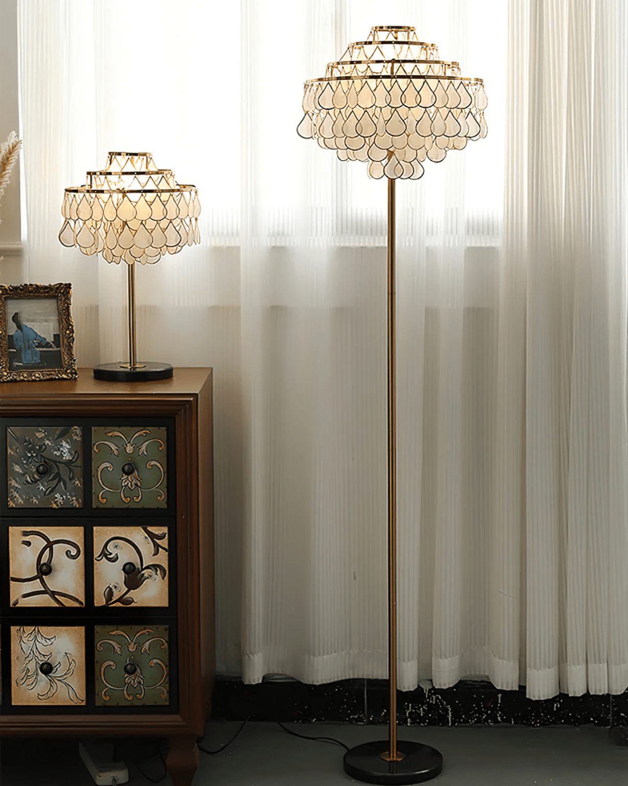 Emily Luxury Shell Floor Lamp