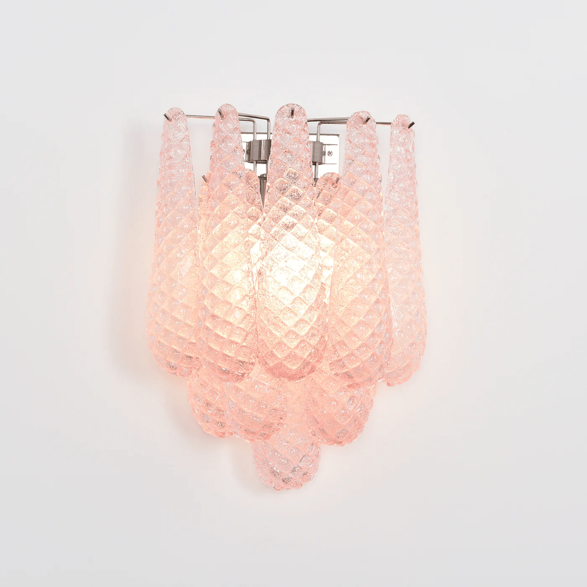 Liorelaria Wall Lamp Pink Teardrop Glass Floral Artistic