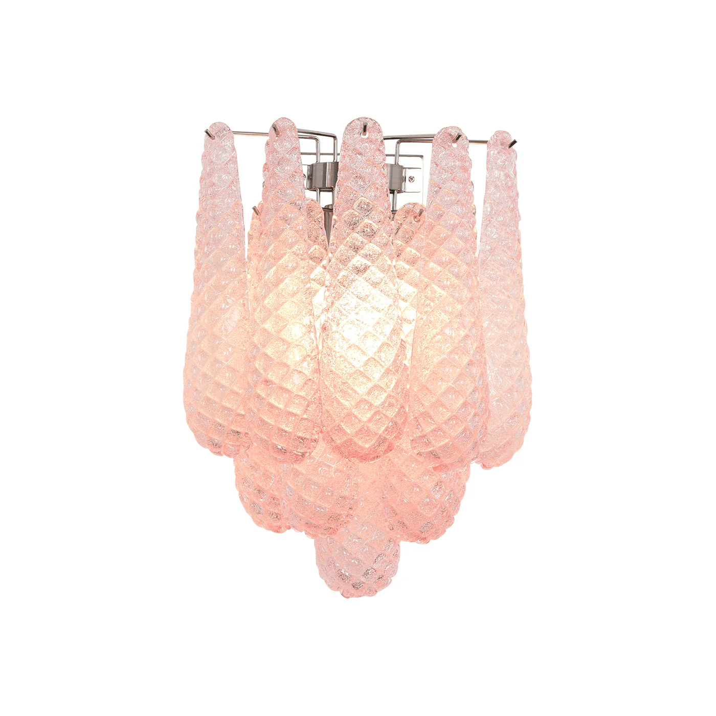 Liorelaria Wall Lamp Pink Teardrop Glass Floral Artistic