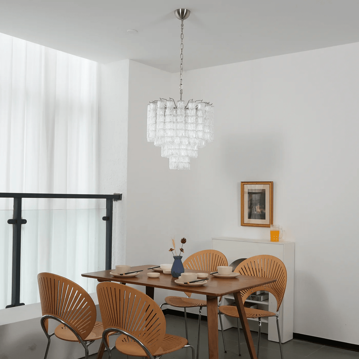 Veliella Chandelier Murano Glass Tiered Cascading Waves