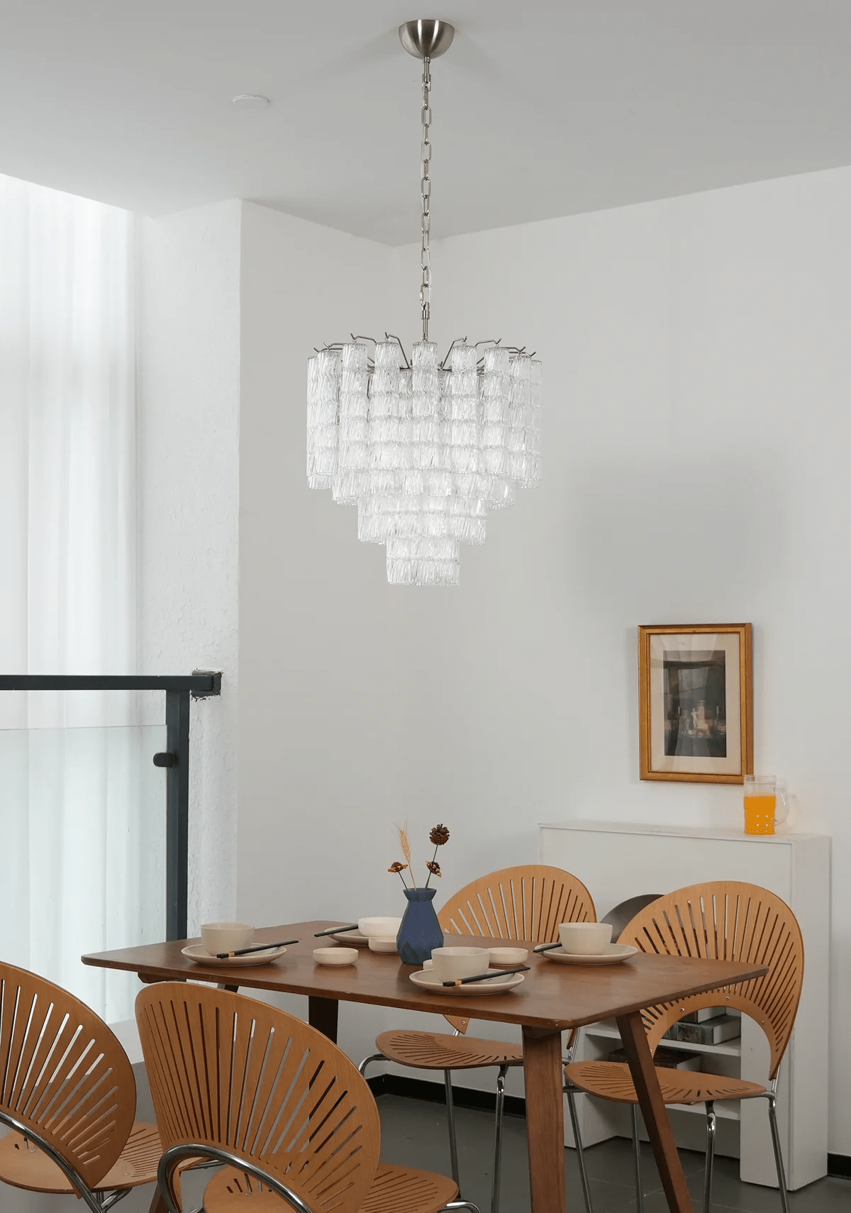 Veliella Chandelier Murano Glass Tiered Cascading Waves