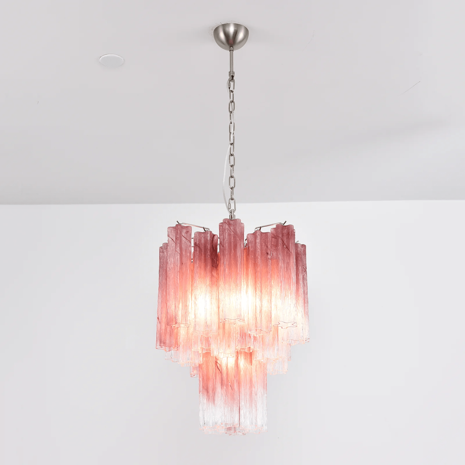 Veluora Chandelier Rose Gradient Murano Glass Tiered