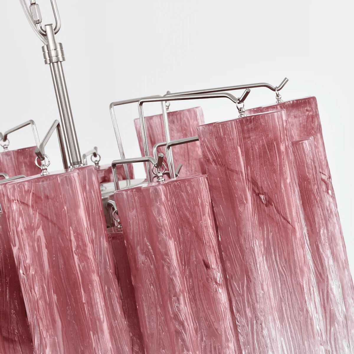 Veluora Chandelier Rose Gradient Murano Glass Tiered