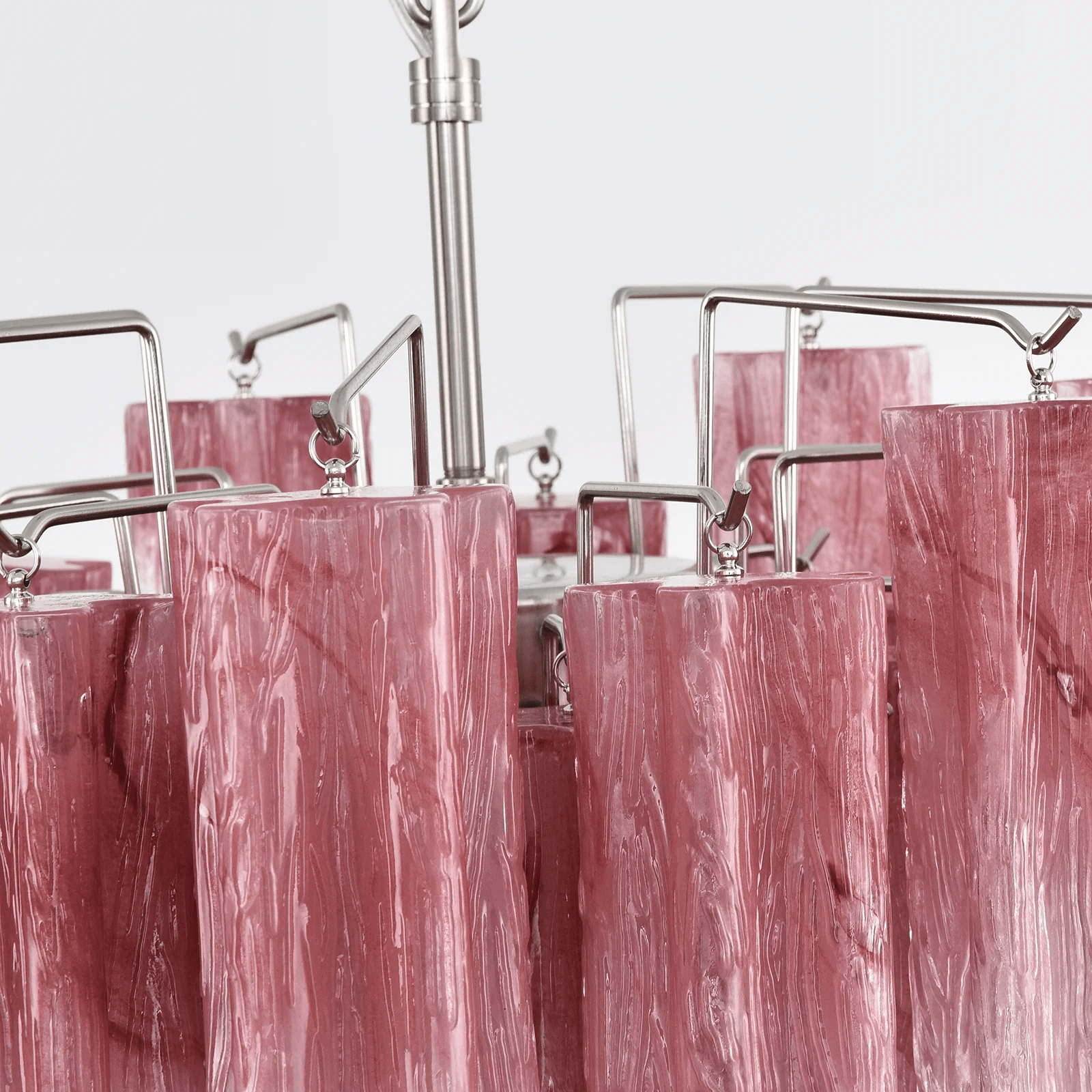 Veluora Chandelier Rose Gradient Murano Glass Tiered