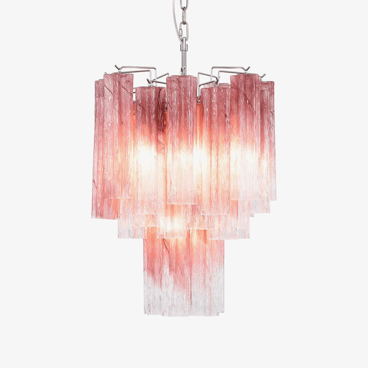 Veluora Chandelier Rose Gradient Murano Glass Tiered
