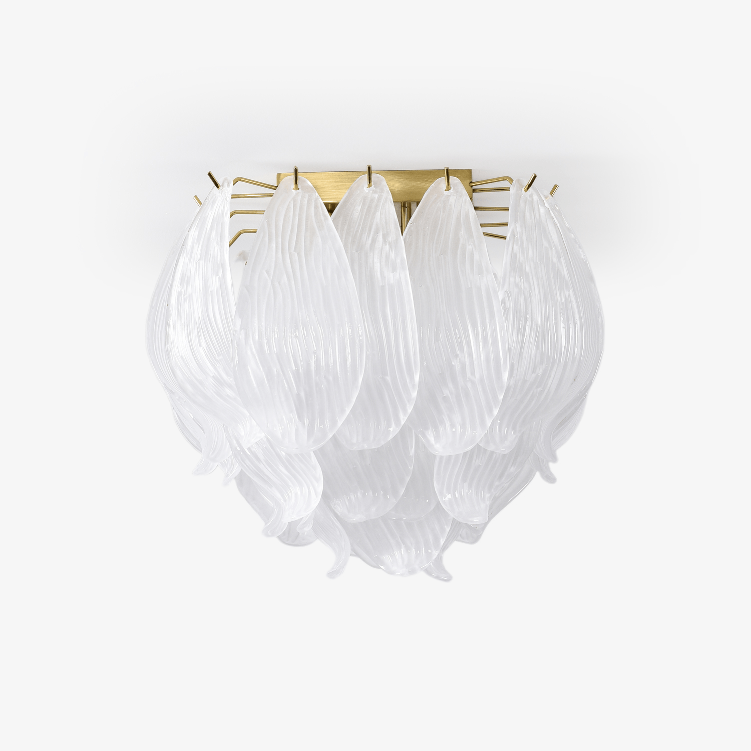 Liorivina Ceiling Lamp Murano Petal Hand-Blown Glass Flushmount
