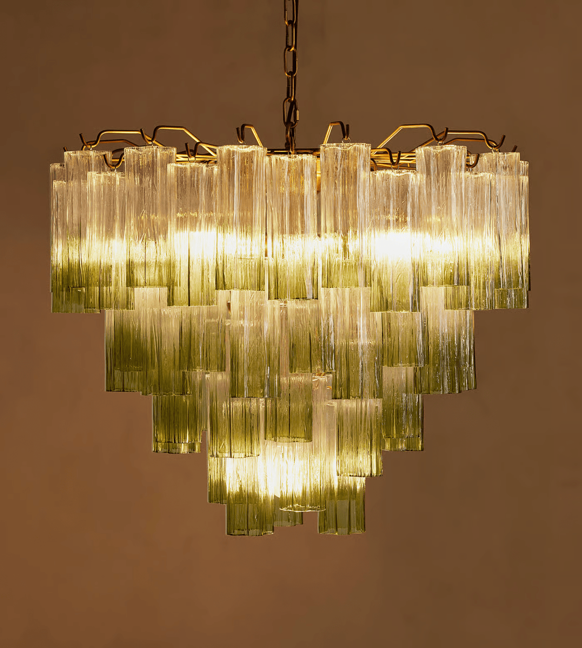 Celeira Chandelier Murano Glass Tiered Green