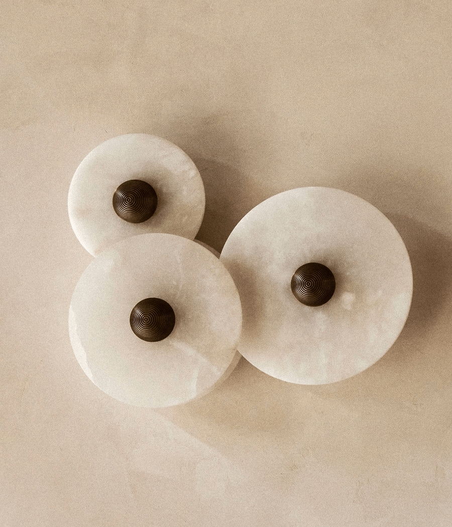 Selene Minimalist Alabaster Ceiling Light
