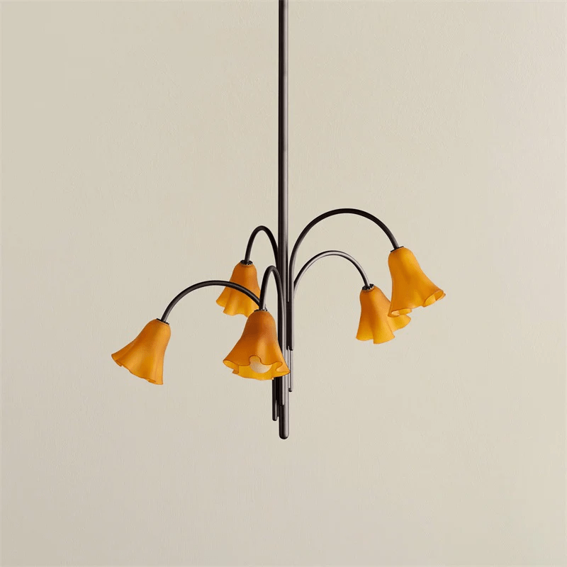 Lioreriel Chandelier Blossom Petal Glass Arms