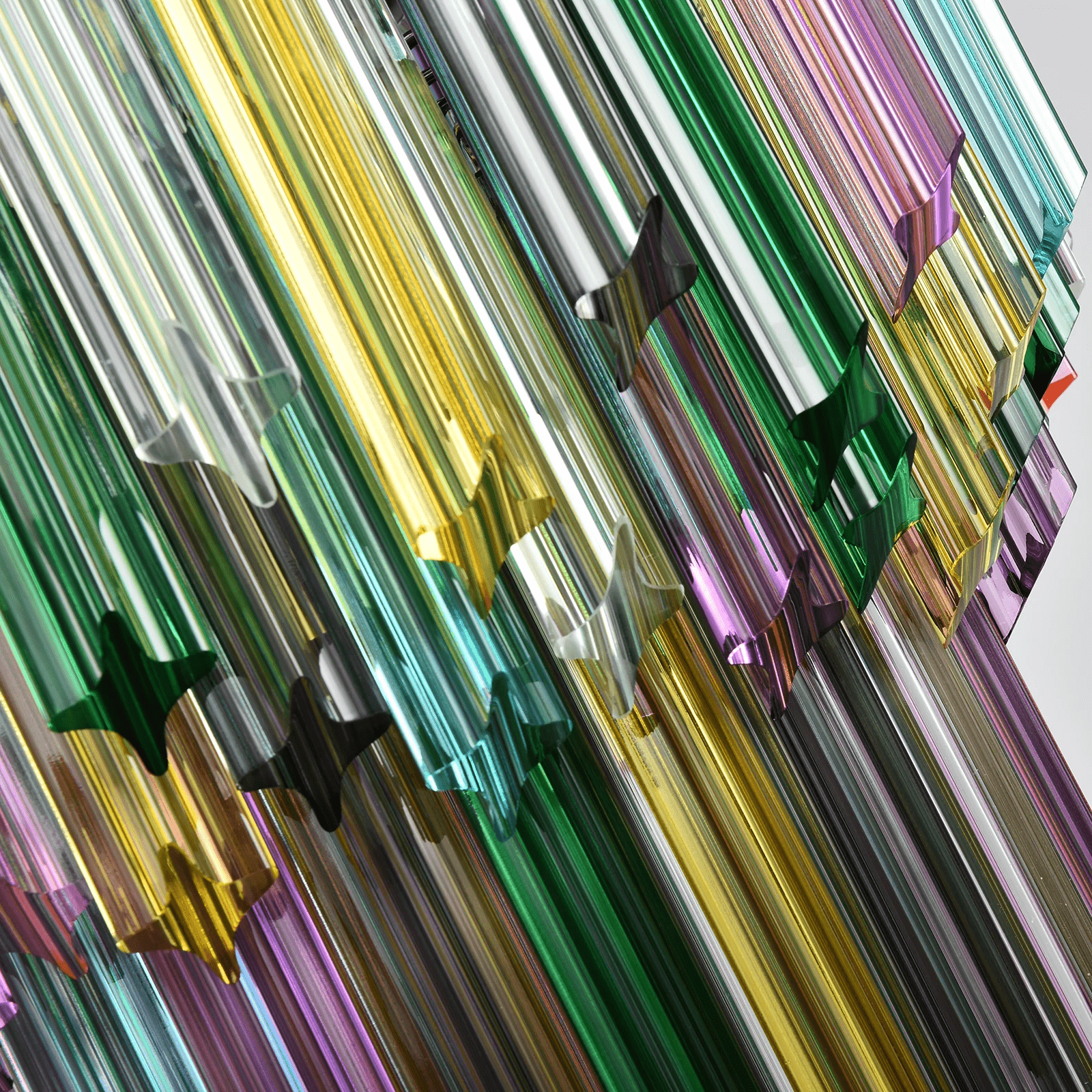 Celorelle Chandelier Murano Glass Colorful Prism