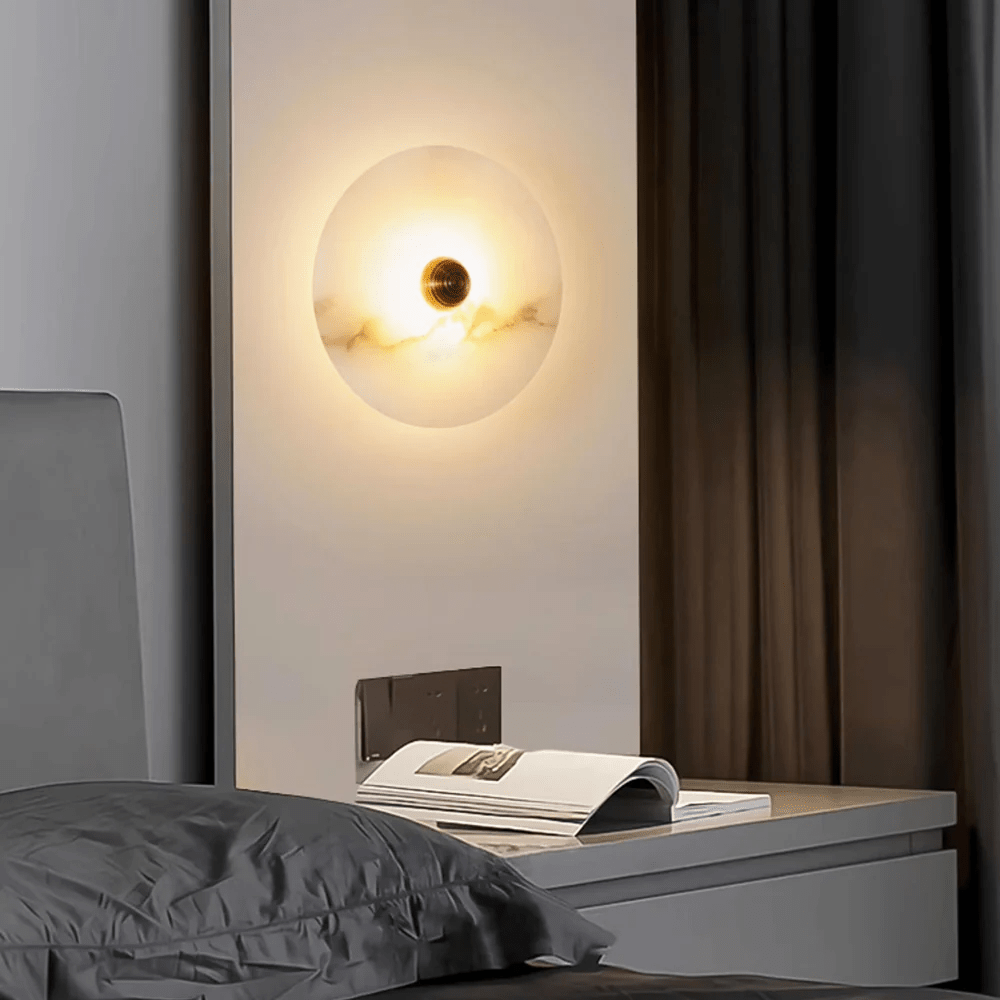 Selene Minimalist Alabaster Ceiling Light