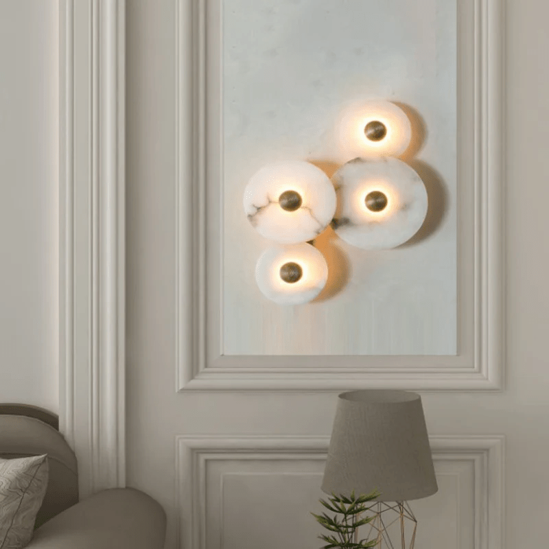Selene Minimalist Alabaster Ceiling Light