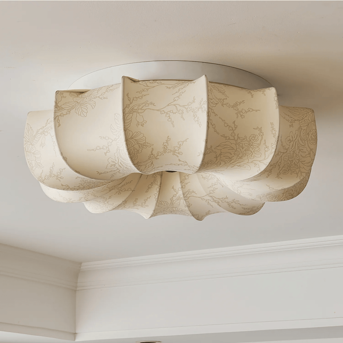 Vivaria Premium Nordic Art Wood Fabric Ceiling Light